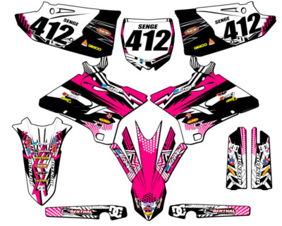 2002-2004 fits POLISPORT RESTYLE YZ 125 MAYHEM Pink Senge Graphics Kit Compat...