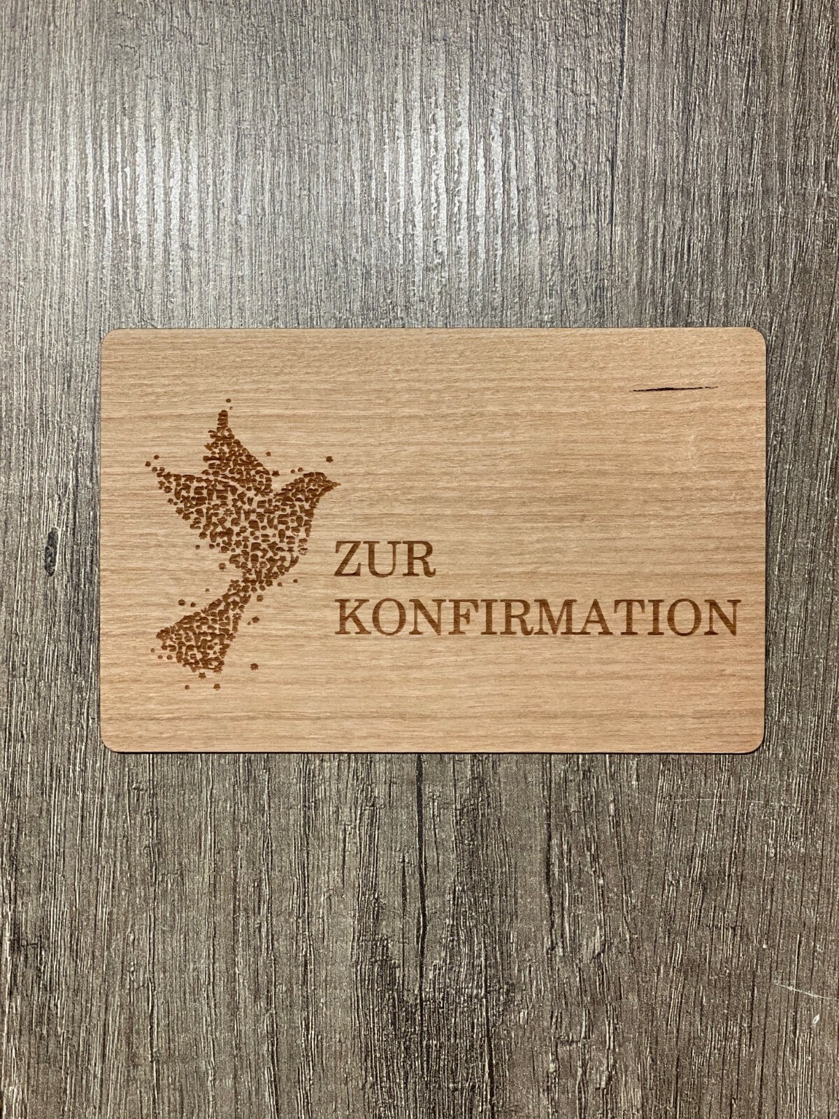 Glückwunschkarte aus Holz Geschenk Karte Geschenkkarte Konfirmation # 3 Konfi