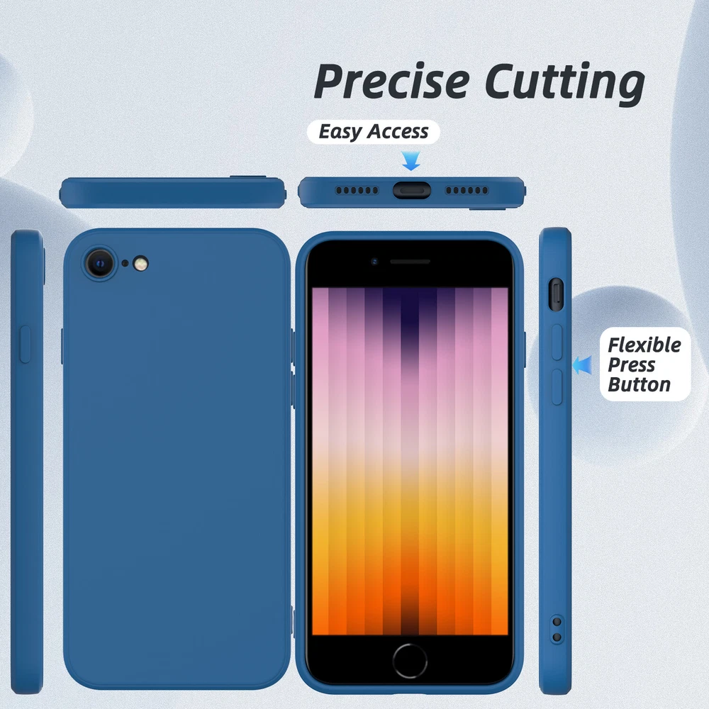 Phone Case For iPhone 7 8 SE 2nd 3rd 2022/2020 Liquid Silicone Screen Protector Phone Case For iPhone 7 8 SE 2nd 3rd 2022/2020 Liquid Silicone Screen Protector