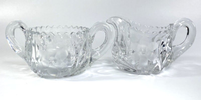 Vintage Line 167 Cut 83 Clear by Tiffin-Franciscan Cream & Sugar