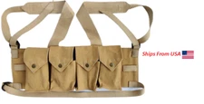 Rhodesian Fereday & Sons Chest Rig Bush War Tactical Canvas 4 Mag Pouch
