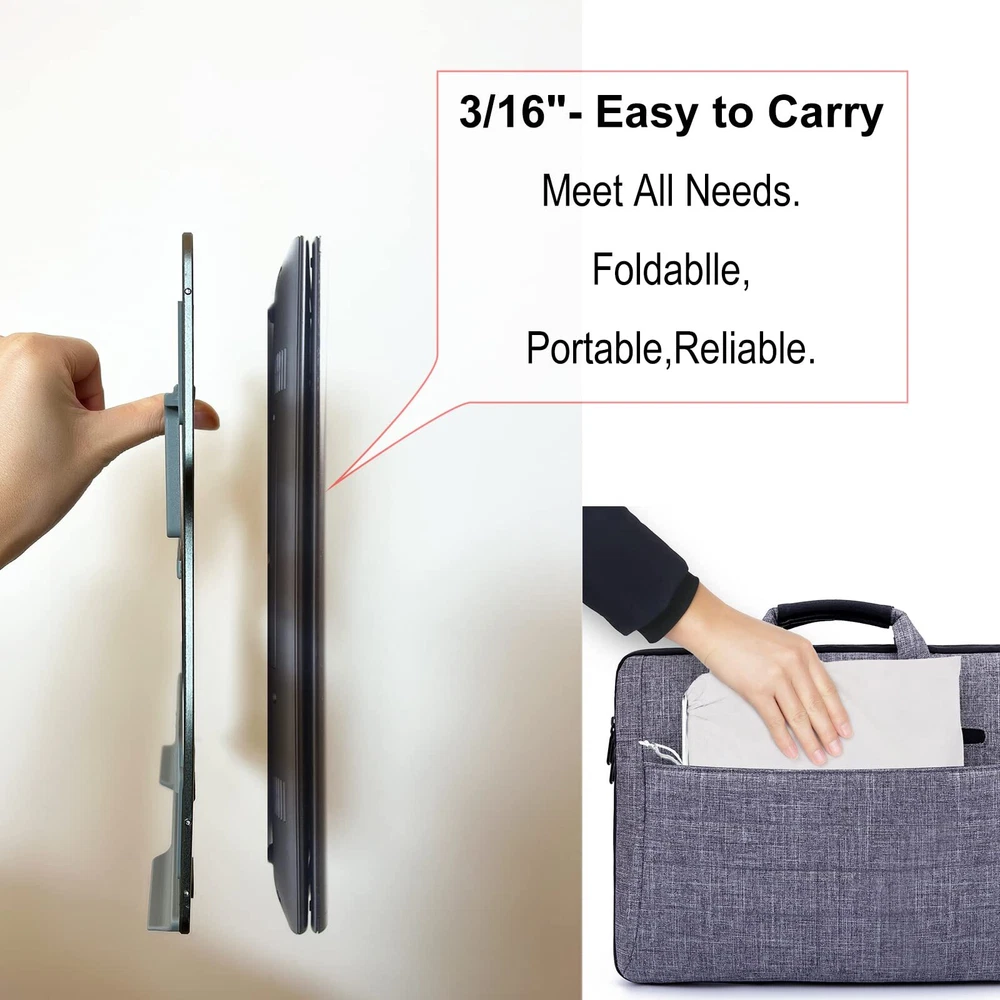 Adjustable Aluminum Laptop Stand with 3 Folding Modes for Ergonomics & Portability