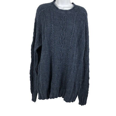 Grayers Clothing Sweater Women L Blue Loose knit ribbed hem and cuff