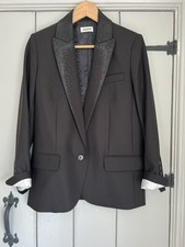 Zadig Voltaire Viking Strass Black Jacket Size 34 Rrp £395 New