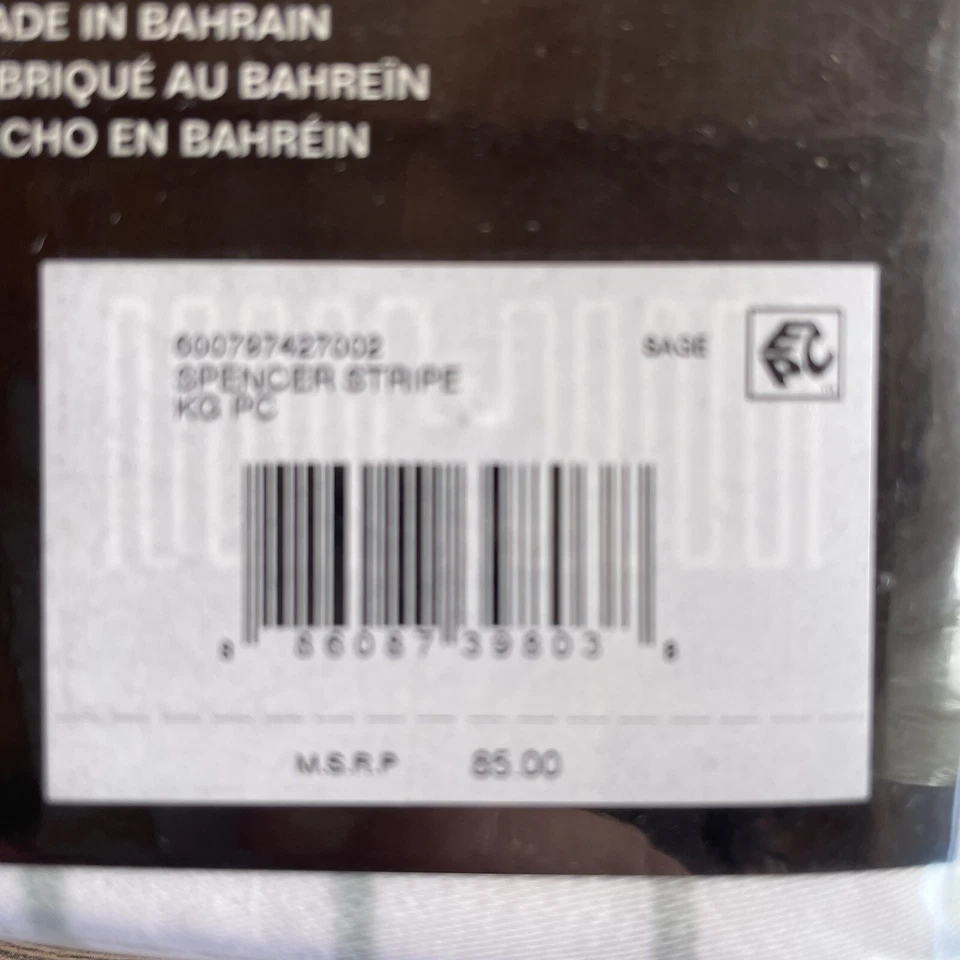 Ralph Lauren Home Spencer Stripe Cotton Sateen King Pillowcases White Sage NWT - Image 4 of 4