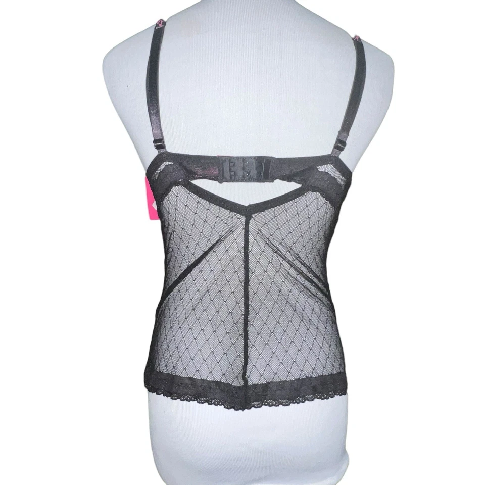 Betsey Johnson Women Black Lingerie Bra Style 711 Size 34B Sheer Lace Sexy New - Image 3 of 4