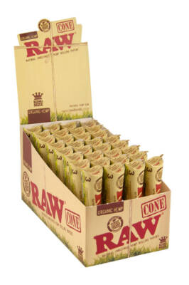 5 Boxen (160 Pck) RAW Organic Cones King Size vorgerollt aus Bio Hanf pre-rolled