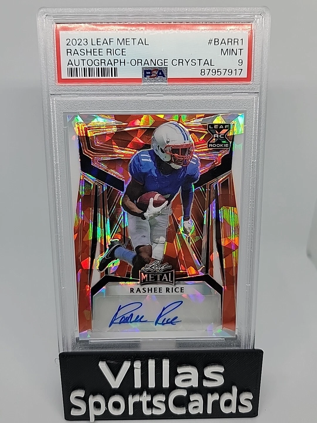 Rashee Rice Leaf Metal Autographs #BARR1 Orange Crystal