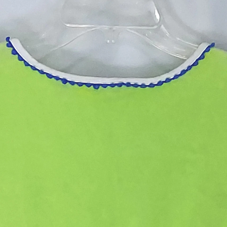 Vestido tipo jersey Lands End para niñas XL 16 verde neón azul tela de rizo cubierta para nadar Foto 3 de 4