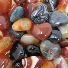 Set of 10 - Mixed Scratch AND Dent - Heart Stones - Random Colors & Sizes