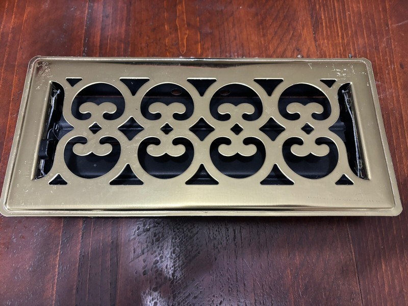 Vintage Cast Brass Vent Cover Cottage Shabby Chic Farmhouse 
