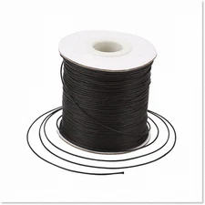 Premium Quality 0.5mm Black Waxed Polyester Cord - 185 Yards/Roll - DIY Bracelet