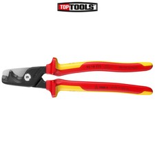 Image of Knipex 95 18 225 StepCut® XL VDE Insulated Cable Shears / Cutters Step Cut 225mm