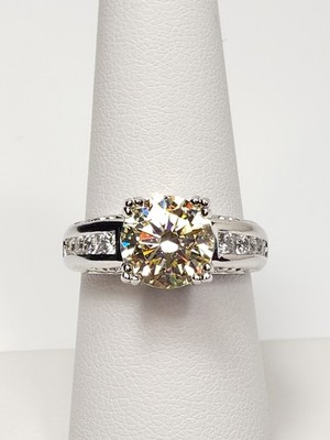 NEW Ross Simons Signed 6g Sterling Silver Brilliant Yellow Stone Ring Size 8