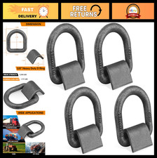 4 Pack Heavy Duty Weld-On D-Rings for Trailers, 5000 LB Break Strength, Tie Down