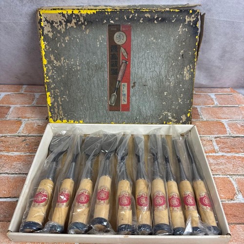Japanese Chisel Set 10pcs Oire Nomi Woodworking Tool Marushige Unused