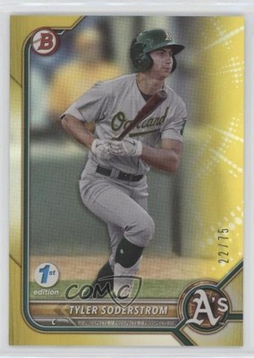2022 Bowman 1st Edition Yellow Foil 22/75 Tyler Soderstrom #BPPF-41 0e1b