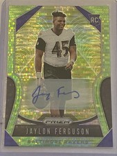 2019 Panini Prizm Rookies Neon Green Pulsar Rookie Jaylon Ferguson #379 Auto RC