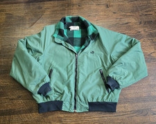 VTG John Deere Jacket Adult XL USA Made Green Plaid Lined Bomber Chore Coat JD