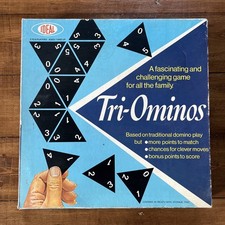 Vintage Tri-Ominos Tile Game Domino Style by Ideal 1968. Complete 