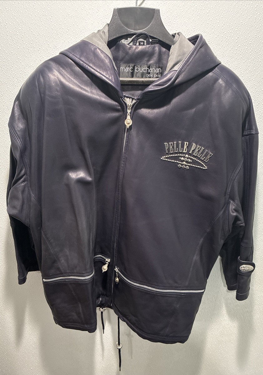 pellepelle ネイビー レザージャケット M Vintage Pelle Pelle Leather Navy Jacket Zip Tailored Short Men's