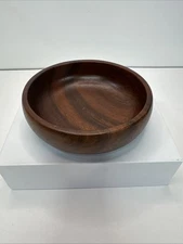 TropEco Hawaii Wooden Round Mini  Bowl/Trinket Dish EUC