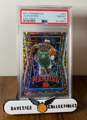 2022 Panini Chronicles Marquee Asia Gold Jalen Duren SSP /8 PSA 10 RC Pistons