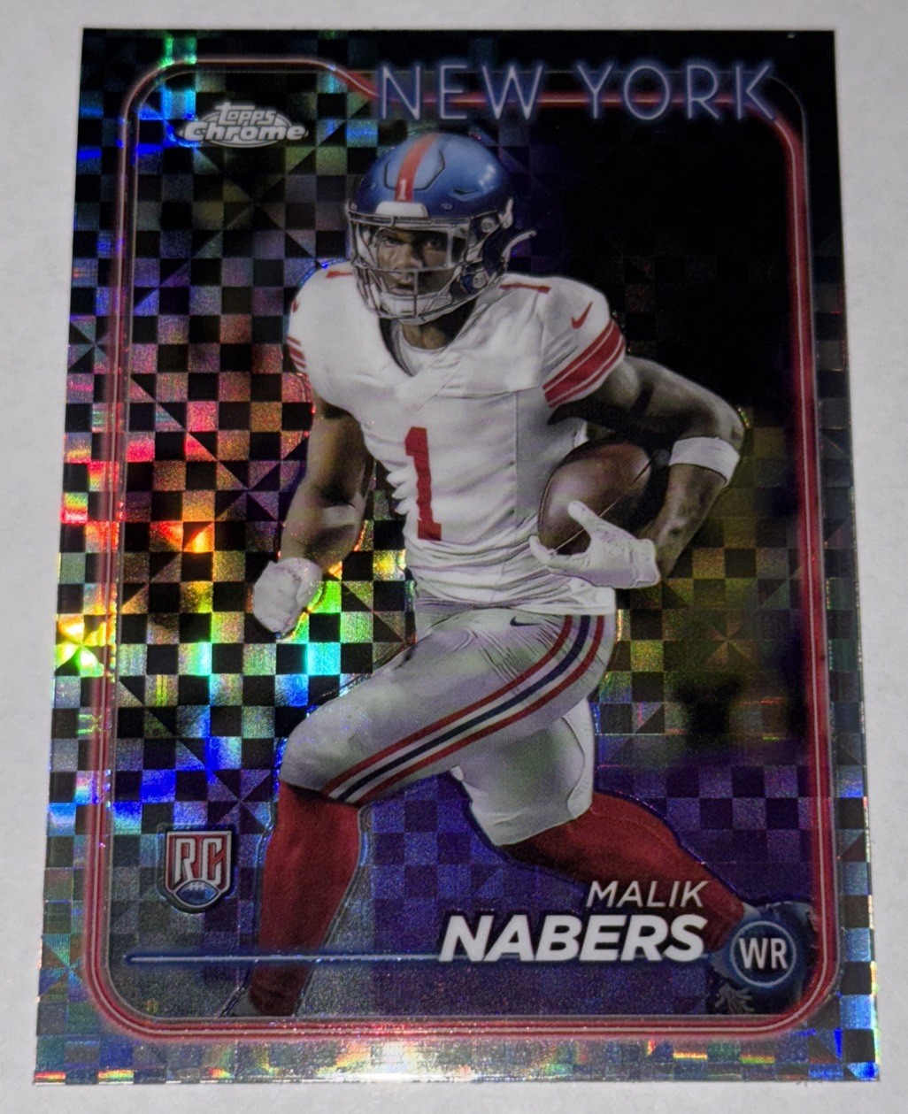 2024 Topps Chrome - Rookies Malik Nabers #205 X-Fractor (RC). New York Giants