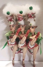 Katherines Collection Glittered Cancan Reindeer Hanging Christmas Ornament 