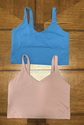 Lululemon Athletica Sz 12 Align Tank Top Bra Purple Electric Blue Lot of 2 New!