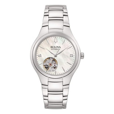 BULOVA Damenuhr, Automatic Open Heart, 40 Stunden Gangreserve, 34-mm-Gehäuse
