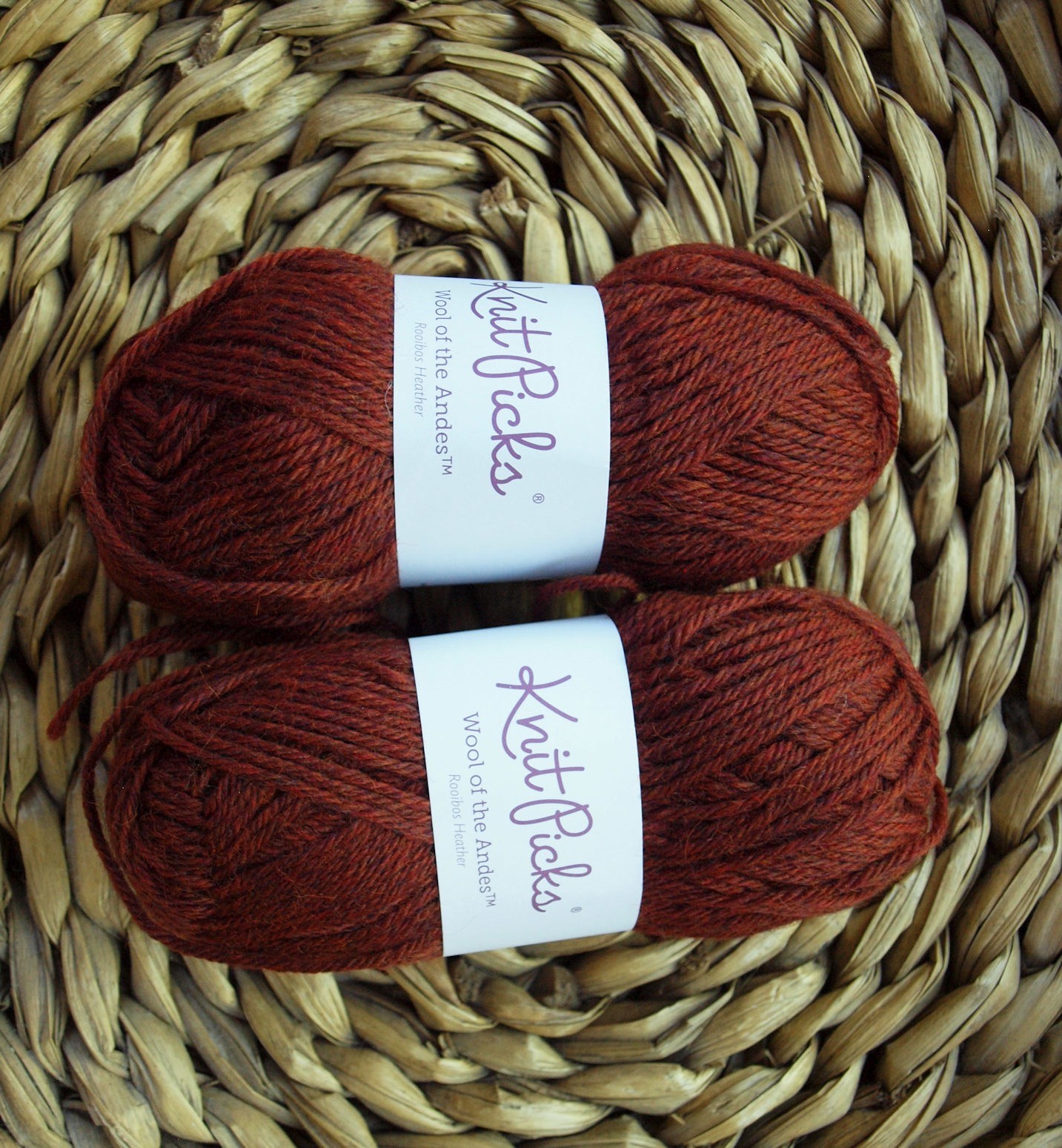 7 skeins Knit Picks Wool of the Andes Worsted wool yarn - 5 colors