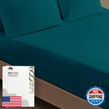 Mayfair Linen 100 Egyptian Cotton Full Size Fitted Sheet Only - 600 Thread Coun