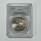 1924 Peace Silver Dollar PCGS MS64 S$1 Coin OGH