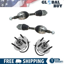 New Front CV Axle Shafts & Wheel Hub Bearing Assemblies Set of 4 For Ram Pickup