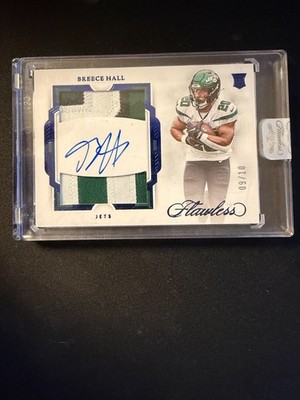 BREECE HALL 2022 PANINI FLAWLESS RC DUAL PATCH AUTOS SAPPHIRE /10 #RDP-BH Sealed