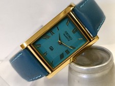 VINTAGE SEIKO SLIM QUARTZ SKY BLUE JAPAN MEN'S WORKING DRESS WATCH