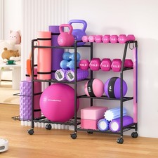 Dumbbell Rack, Weight Rack for Home Gym, Yoga Mat Storage Rack, Exercise Equi...