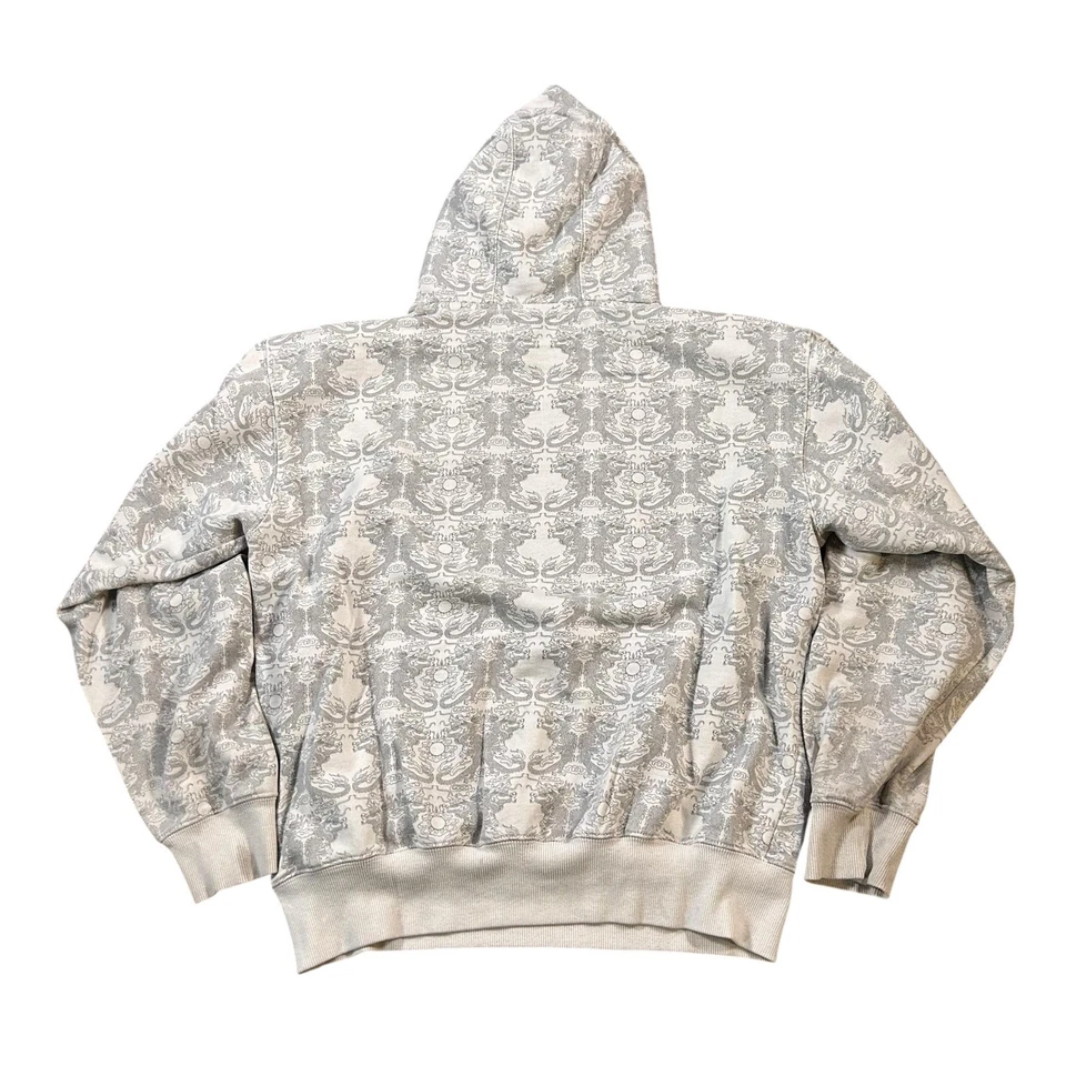 Sudadera con Capucha Sapphire Lounge Y2K Para Hombre Talla M Patinador Tribal Blanco Gris Foto 3 de 4