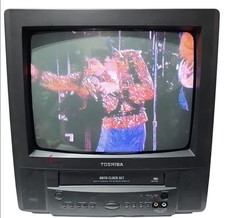Toshiba MV13LS 13" CRT TV VCR Combo Tested Working No Remote