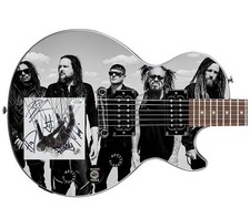 Korn Signed Autographed Gibson Epiphone Custom Graphics Photo Guitar ACOA