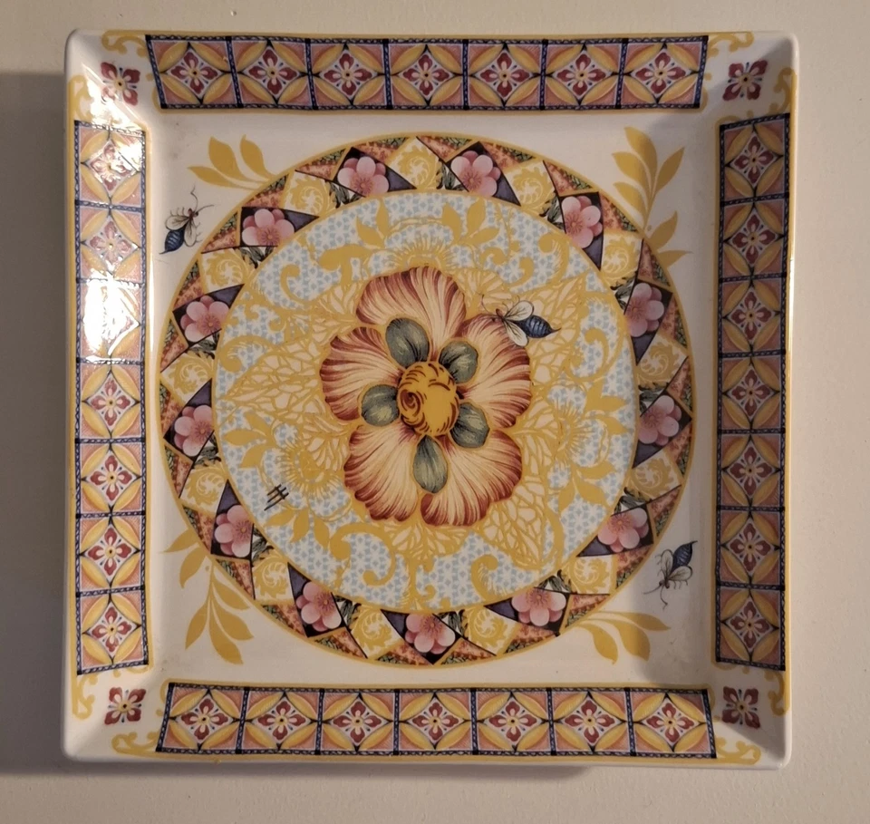 SPODE Made In England F1995 SUMTRA 6" Square Porcelain Trinket Dish VGC Vintage - Image 3 of 4
