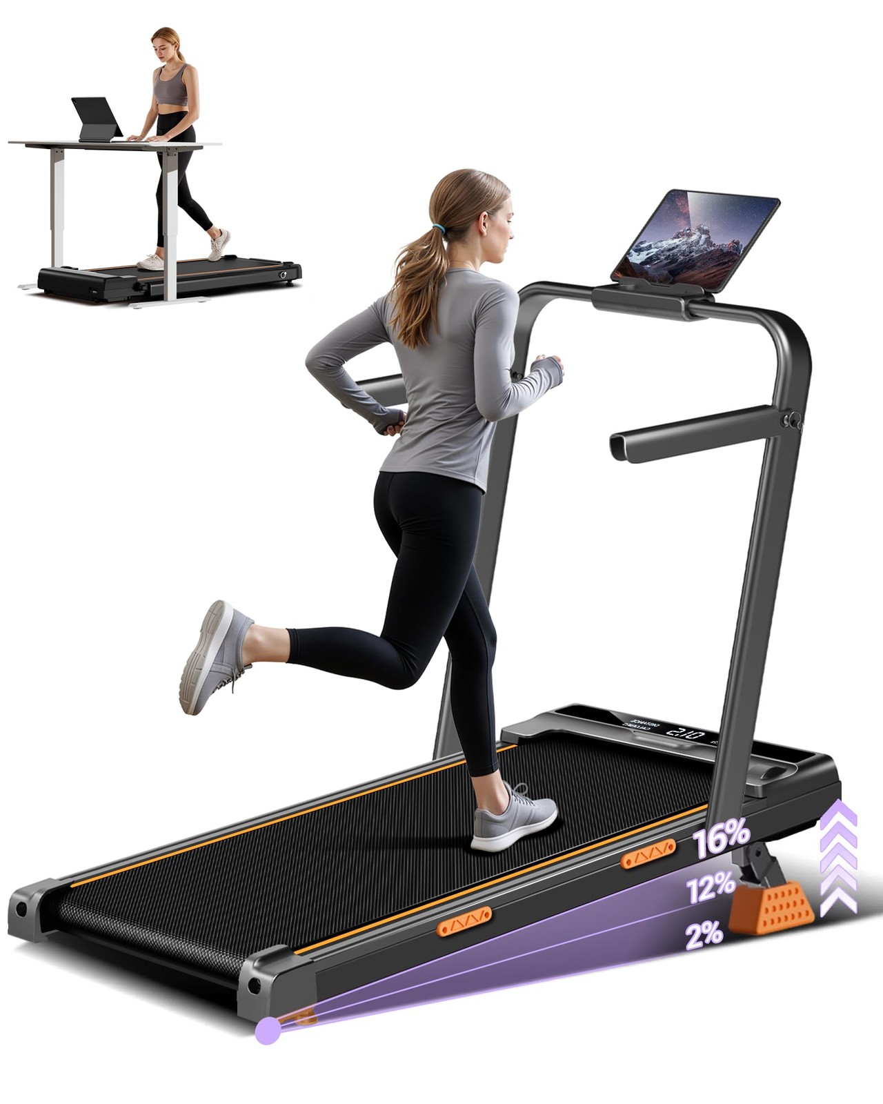 For Home Small 4-in-1 Under Desk Treadmill
