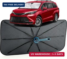 Car Windshield Sun Shade Umbrella for Toyota Sienna 2021-2026, 1:1 Fit Reflec