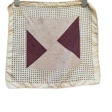 Vintage 100 Silk Pocket Square Set 2pc Grey Striped Burgundy Polka Dot Korea