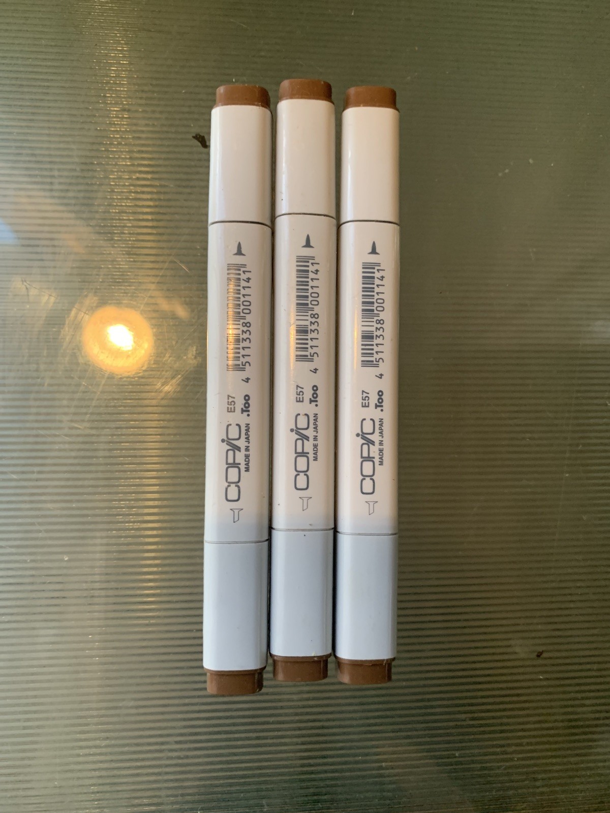 Set Of 3 Copic SKETCH Marker E57 Light Walnut Brown