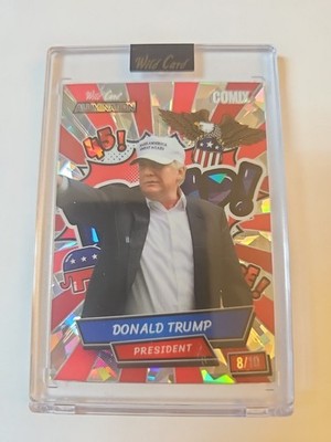 WildCard Alumination Comix DONALD TRUMP Red And Silver Cracked Ice 8/10 ACRT-DT4