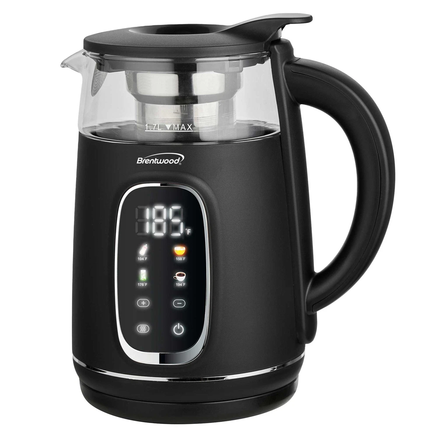 1100W 1.7L Cordless Digital Glass Electric Kettle Tea Infuser