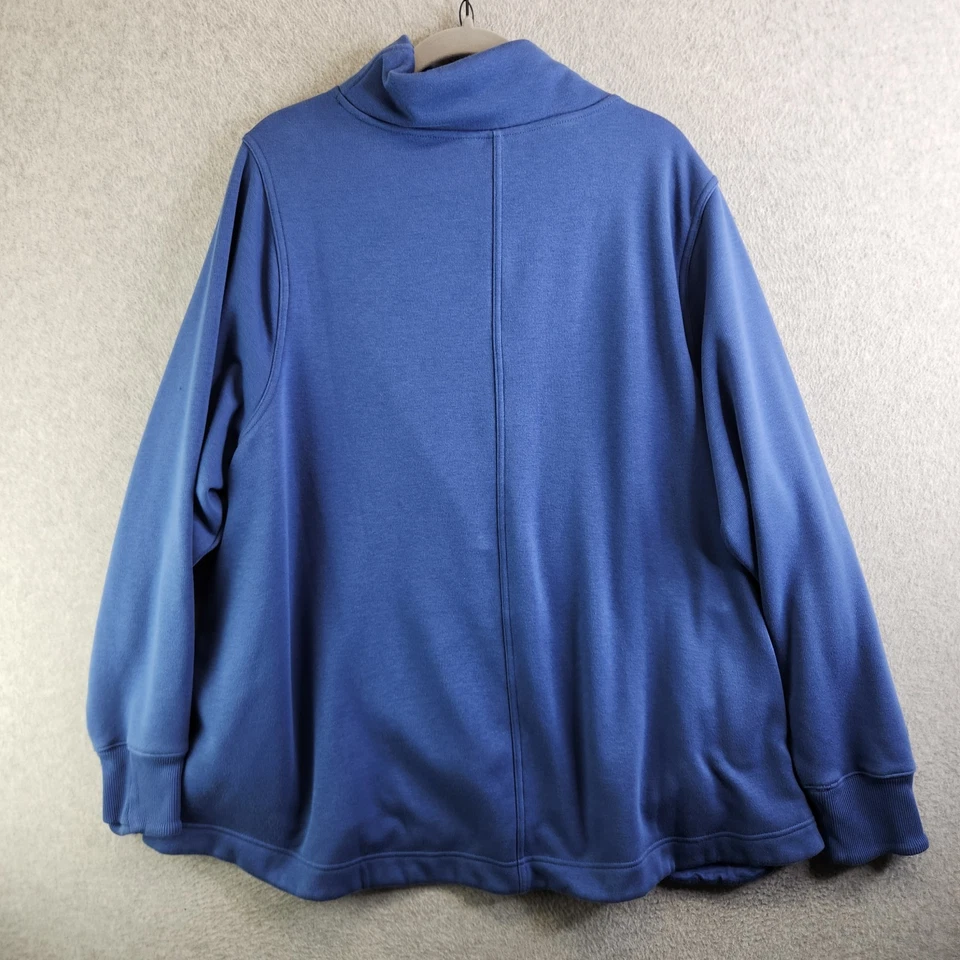 Suéter Athleta 3X Cromado Azul Aconchegante Karma Gola Torcida Moletom Túnica Macia - Imagem 4 de 4