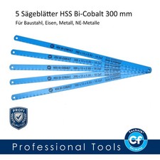 5 x HSS Bi-Cobalt Sägeblatt für Bügelsäge/Handsägebogen - Metallsägeblatt 300 mm